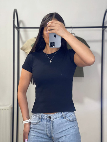 تیشرت ساده کبریتی بیسیک زنانه