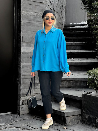 شومیز آستین پیله ساده زنانه