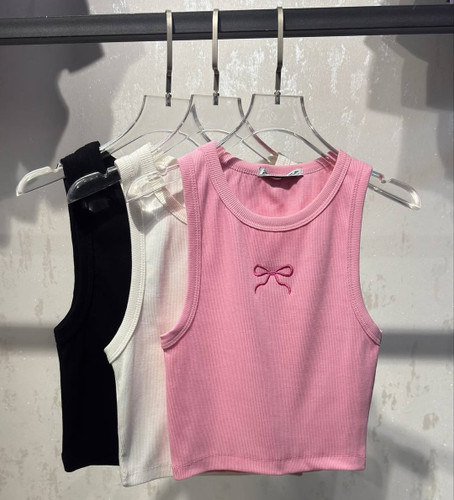 تاپ کراپ پاپیونی جنس کشباف( کبریتی ریز) زنانه